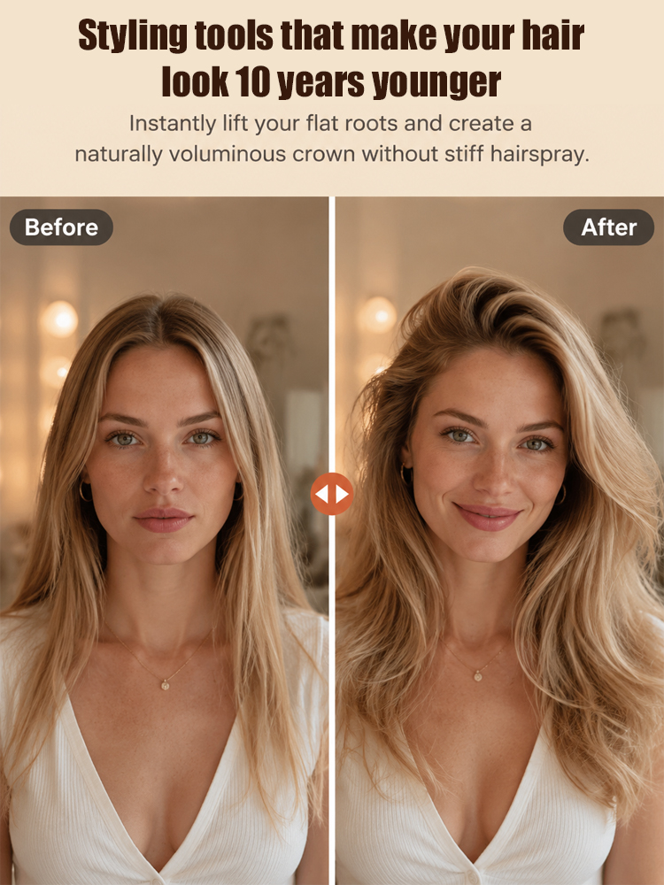 Celebrity makeup artists are using it! Instantly adds volume to the roots in 3 seconds, easily creating a natural high crown without hairspray!