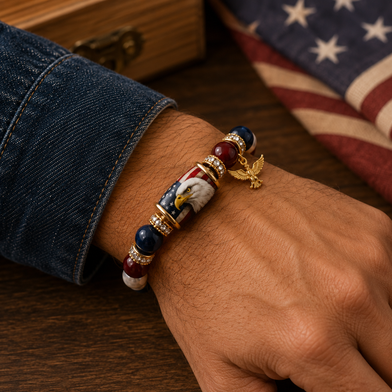 🇺🇸 Wear Your Pride This 4th of July – Limited Eagle Bracelet!--Limited-time offer🔥🔥