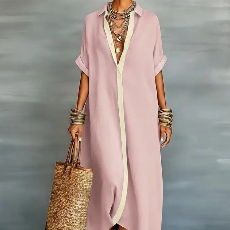 Boho Oversized Shirt Dress