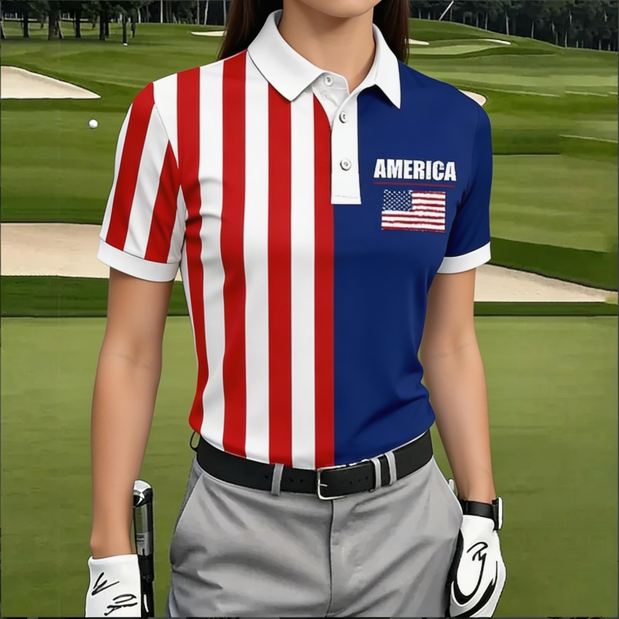 Women's America 250th Anniversary Print Polo Shirt