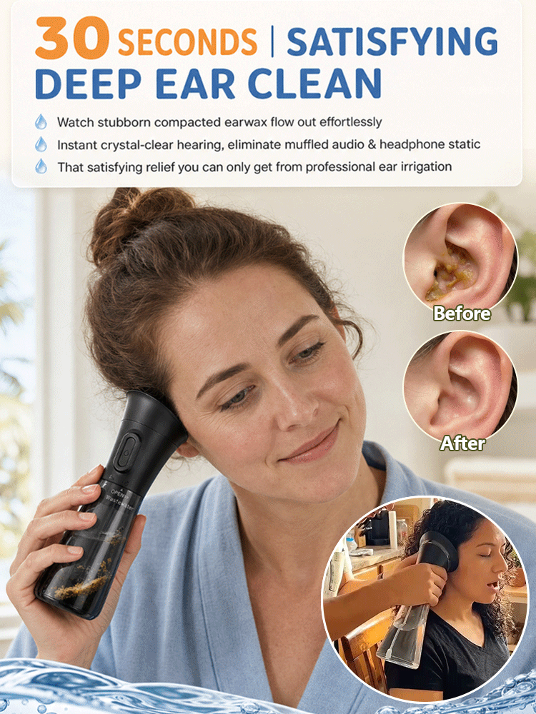 ENT-Approved Home Ear Irrigation Micro-Clinic System – German-Engineered Vortex Pulse Wax Removal Kit Compliant with AAO-HNS Guidelines (Save $1400+ on Clinic Visits!)
