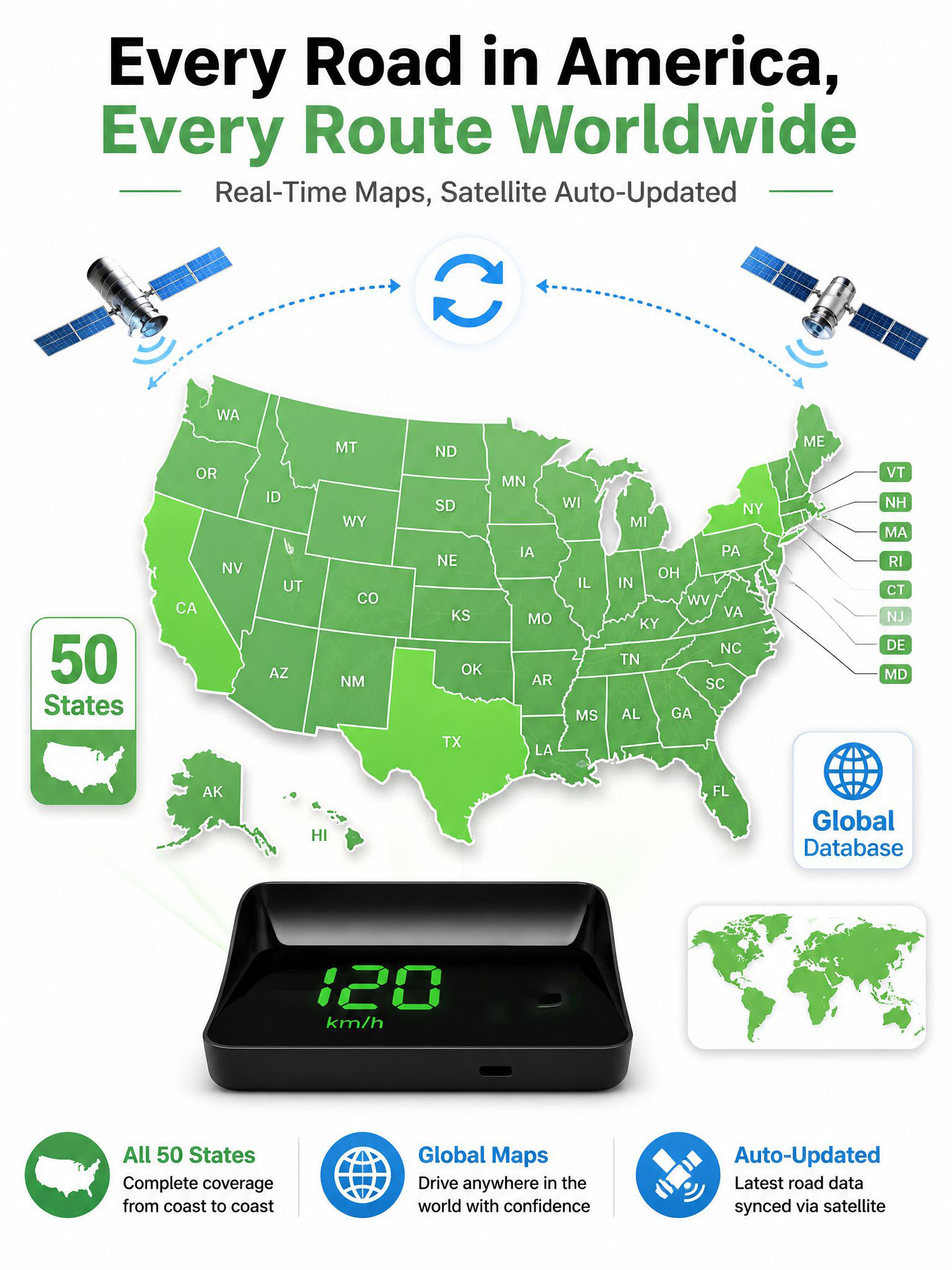 【Smart In-Car HUD Co-Pilot】Works on Sedans, SUVs, Pickups, RVs, and More! 30-Day Risk-Free Trial