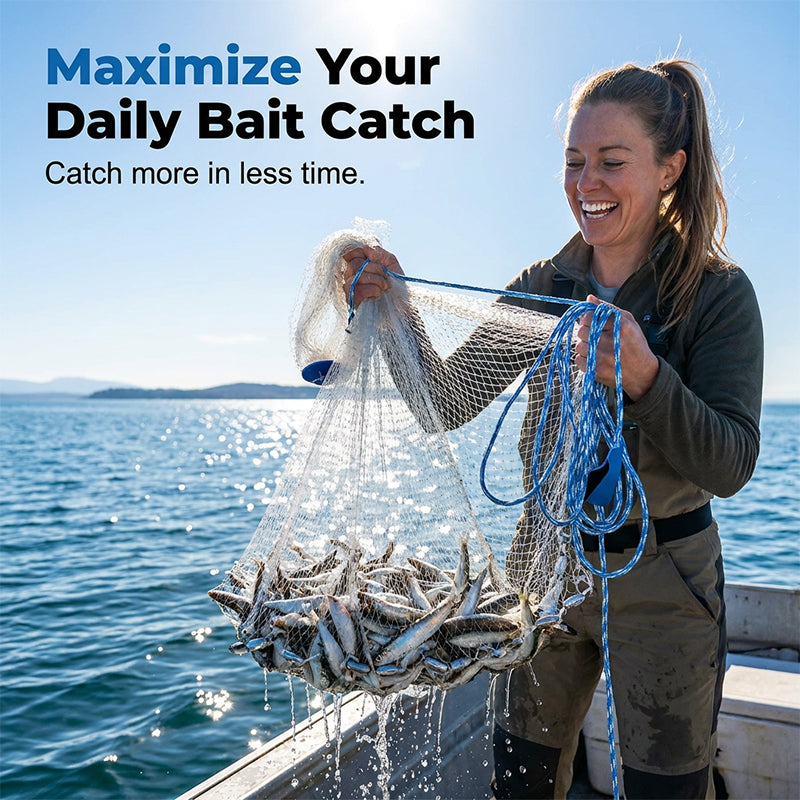 🐟Easy-Throw Cast Net – Heavy-Duty Mesh, Rapid Sinking, Versatile 🌊