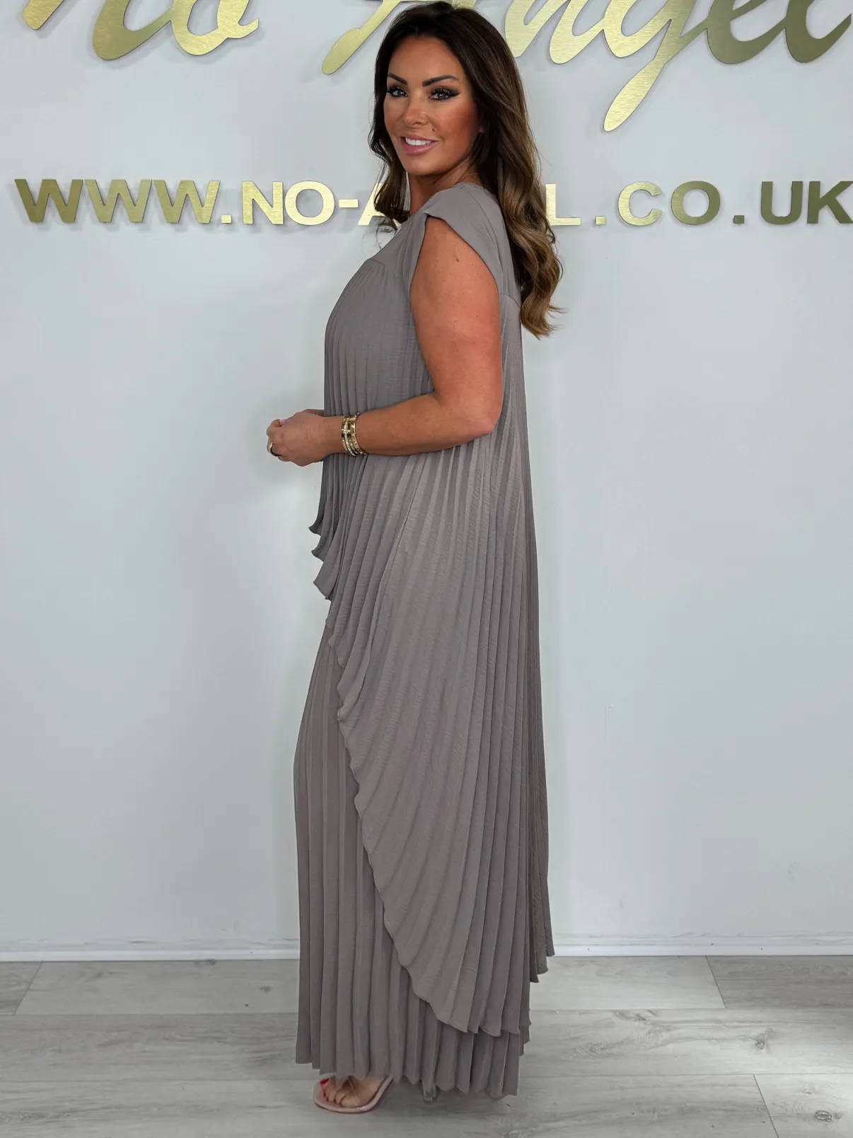 Pleated High Low Top & Trouser Two Piece Set (Buy 2 Free Shipping)