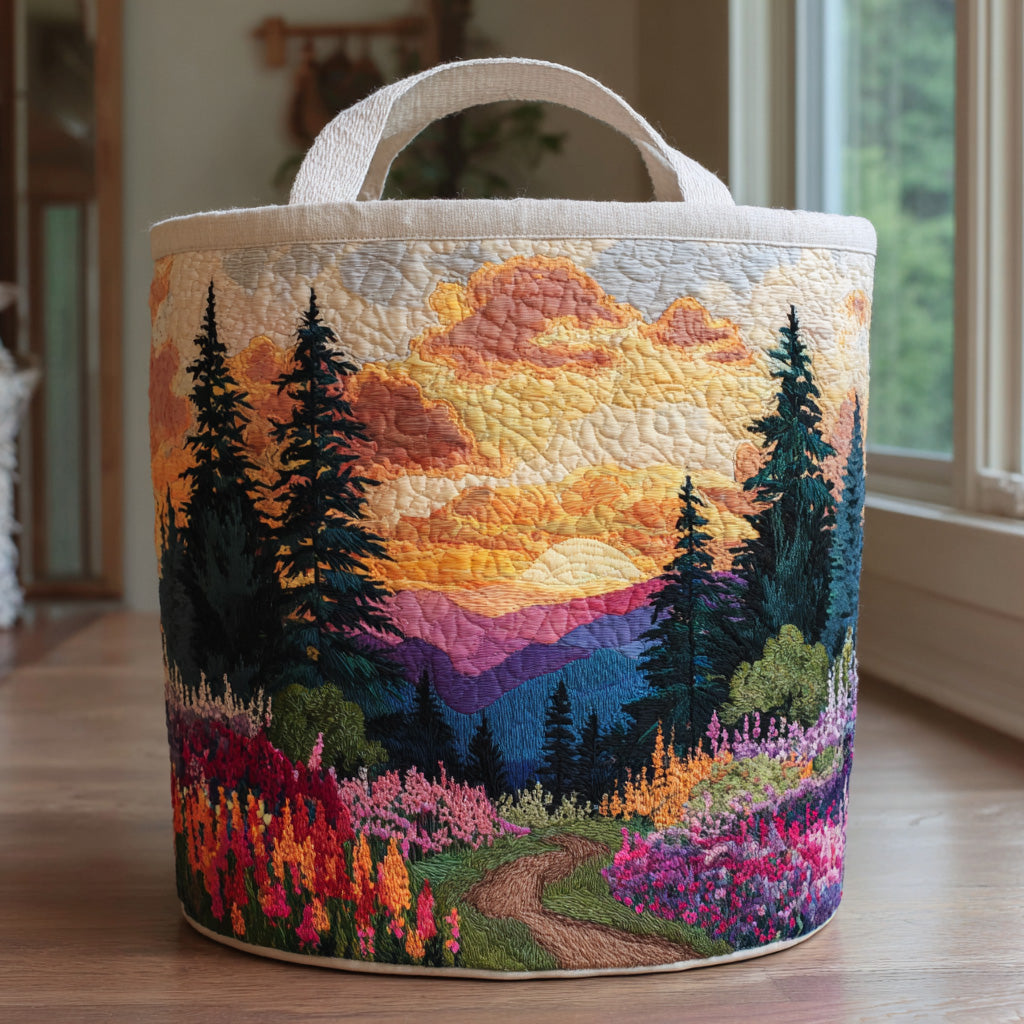 Forest Quilted Laundry Basket