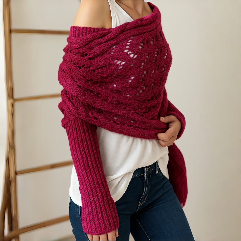 🧶Women's Knitted Double Sleeve Scarf🧣