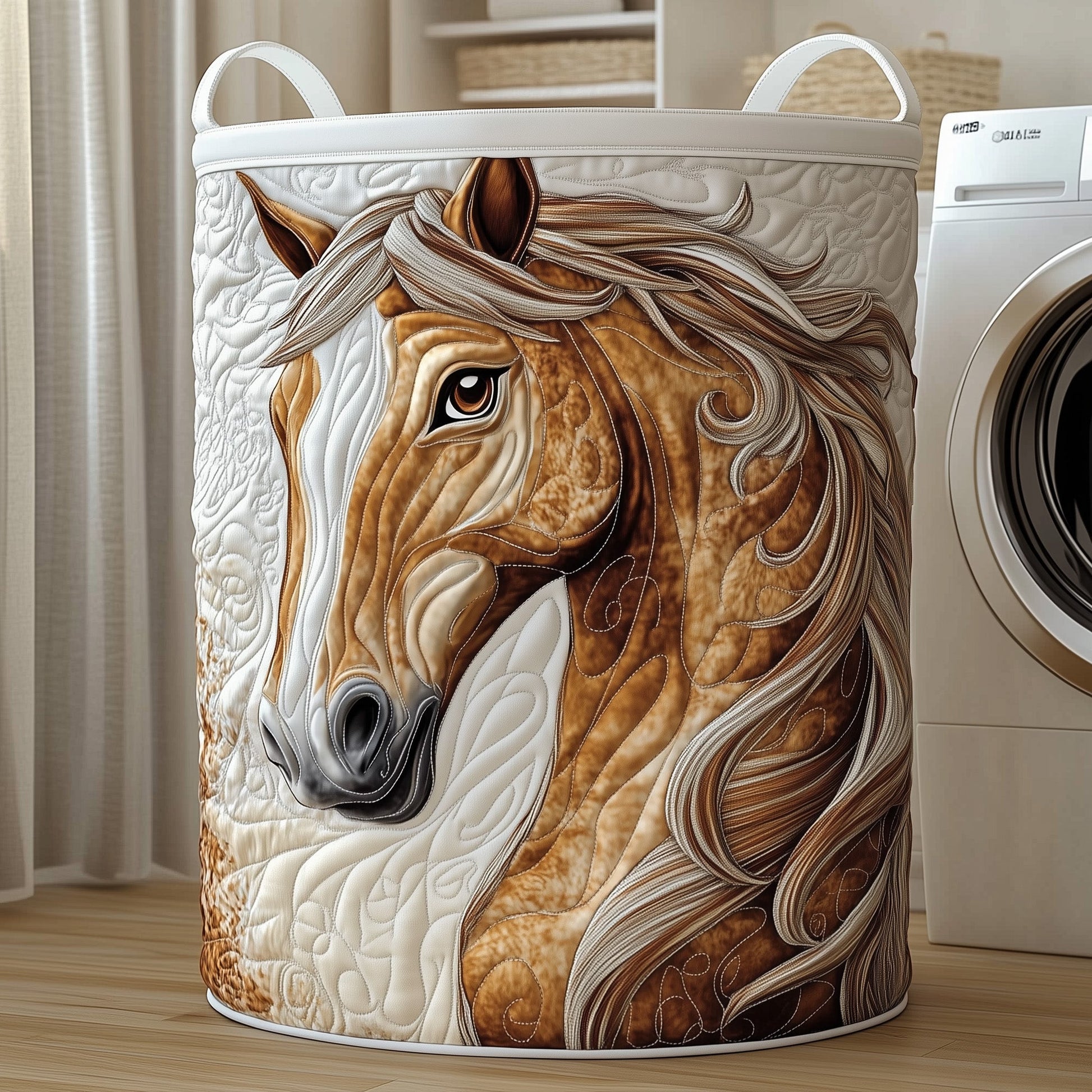 Funky Horse Quilted Laundry Basket | Horse