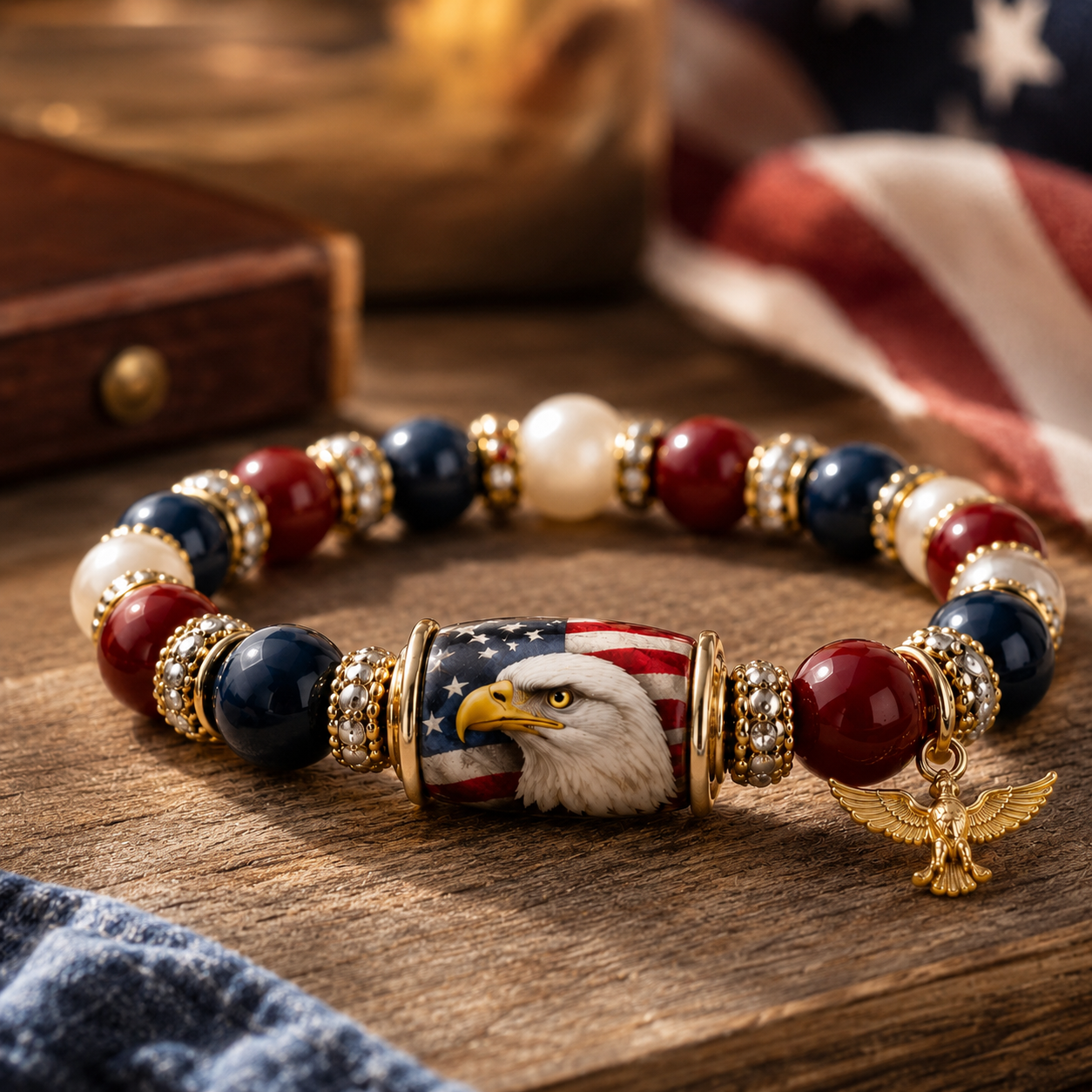 🇺🇸 Wear Your Pride This 4th of July – Limited Eagle Bracelet!--Limited-time offer🔥🔥