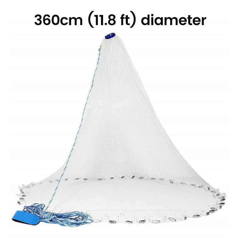 🐟Easy-Throw Cast Net – Heavy-Duty Mesh, Rapid Sinking, Versatile 🌊
