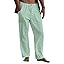 Mens Casual Linen Pants Loose Fit Wide Leg Pants Elastic Drawstring Waist Straight-Legs Summer Yoga Beach Long Pants