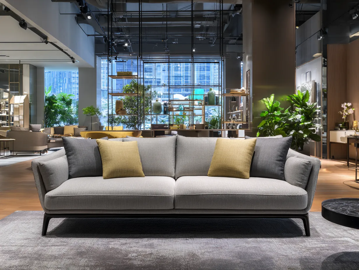 Divano 3 posti in tessuto 220x90x85 cm - grigio - per soggiorno - stile moderno-Casamybay