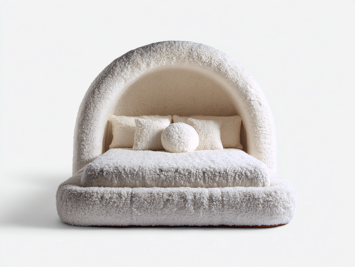 Letto matrimoniale imbottito in tessuto 200x160x110 cm - bianco - per camera da letto - design morbido con testiera avvolgente-Bamboogobay