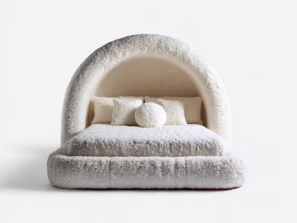 Letto matrimoniale imbottito in tessuto 200x160x110 cm - bianco - per camera da letto - design morbido con testiera avvolgente-Bamboogobay