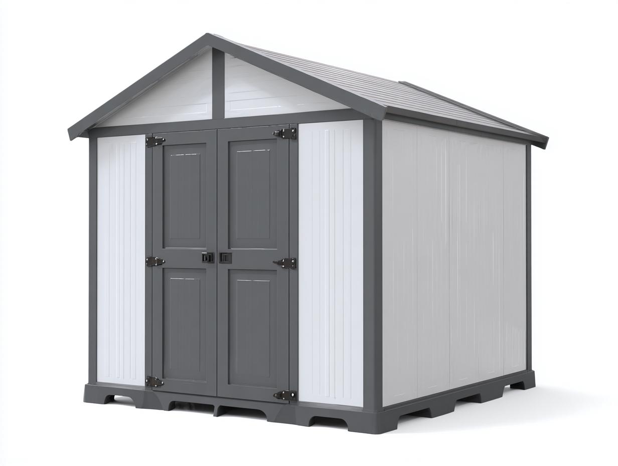 Garden Storage Shed plastic construction 185x145x190 cm - grey - outdoor garden storage