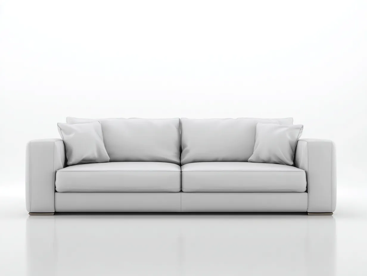 Three-Seater Sofa fabric clean design 228x88x76 cm - white - modern living room style