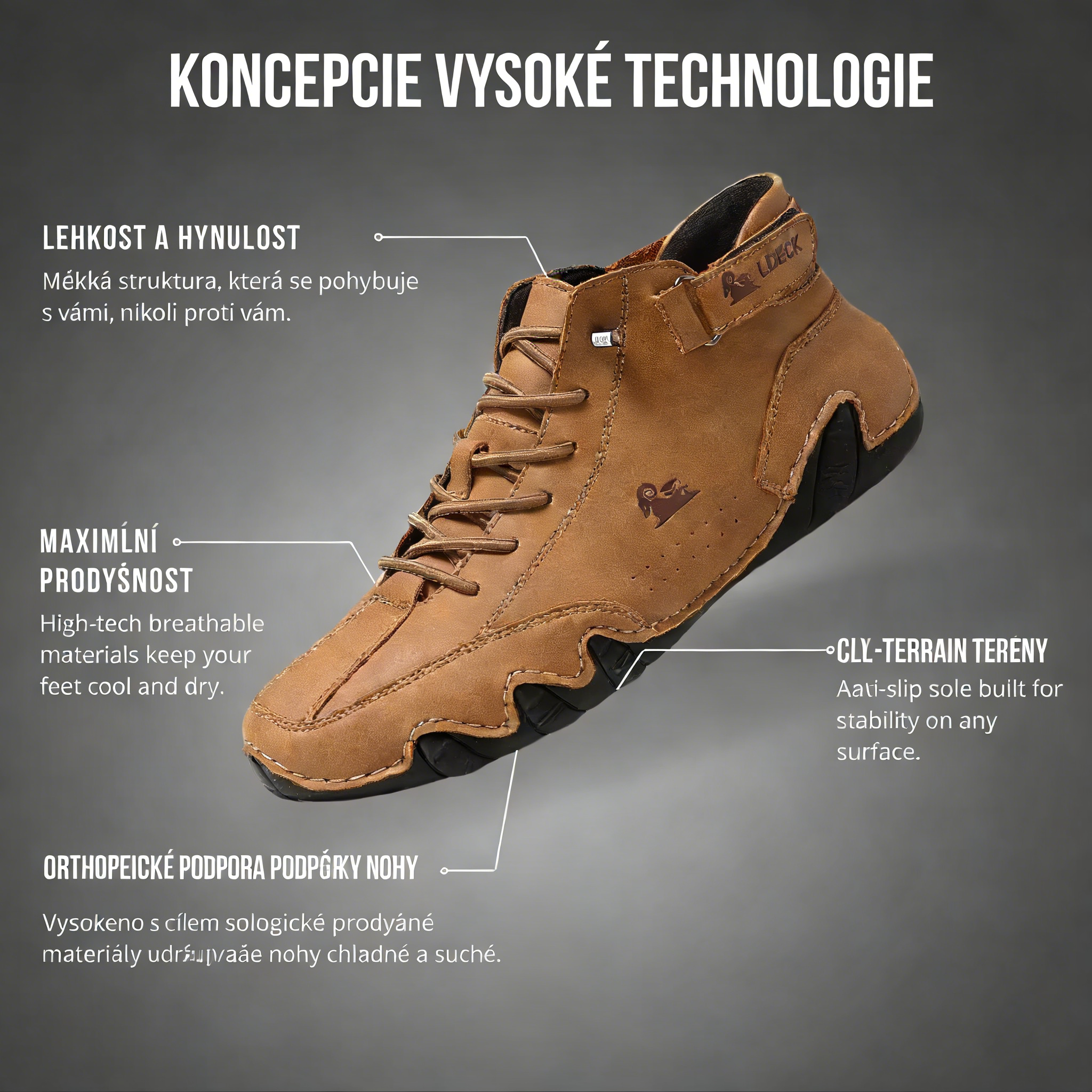 Vodotěsná a prodyšná ortopedická obuv