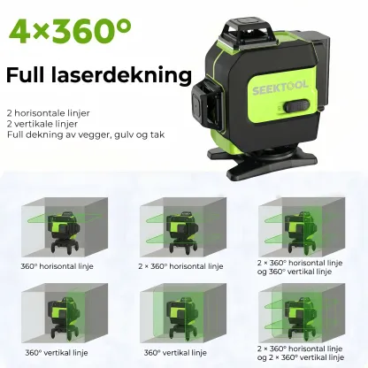 SEEKTOOL LX360 Pro – 4x360° grønn lasernivå