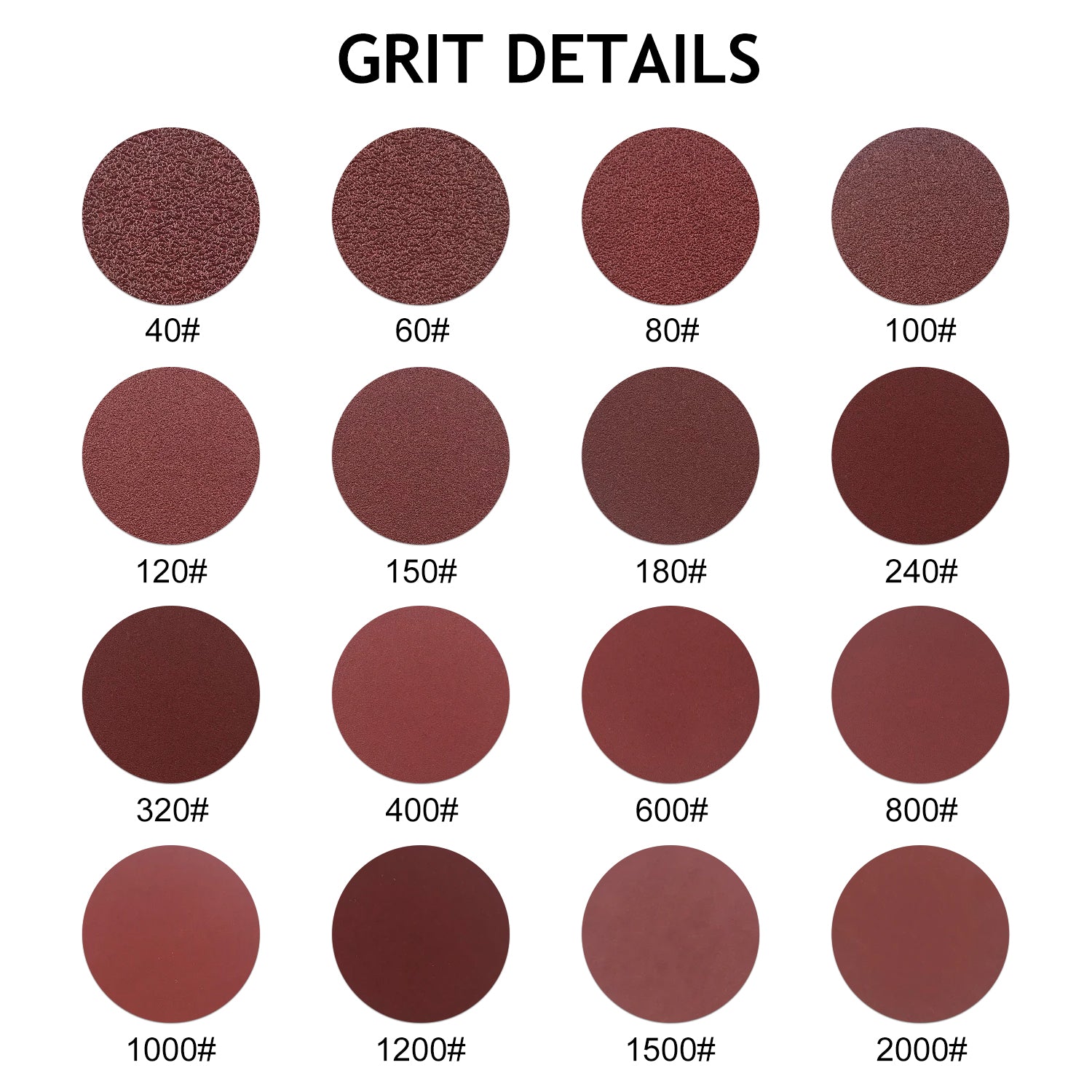5 Inch 8 Holes Hook and Loop Red Aluminum Oxide Sanding Discs