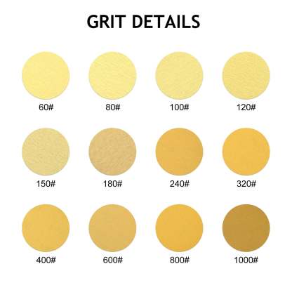 5 Inch 8 Holes Hook and Loop Yellow Sanding Discs