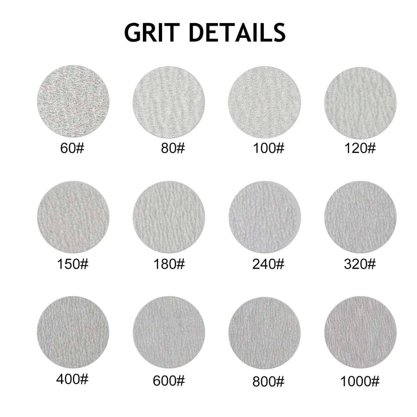 5 Inch 8 Holes Hook and Loop White Sanding Discs