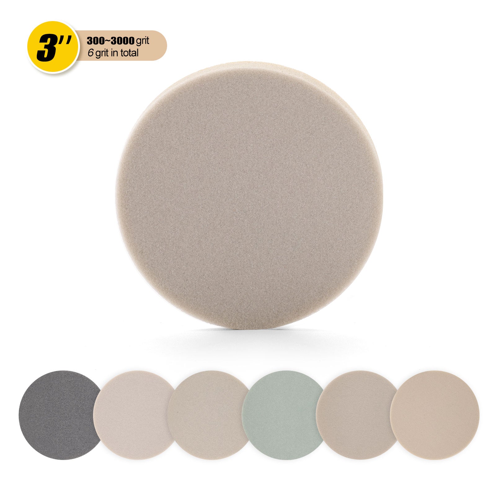thumbnail image 2 of Uxcell 30 Pack 2000 Grit Sanding Sponge Discs – 6 Inch Hook And Loop, Wet/Dry 2 of 6