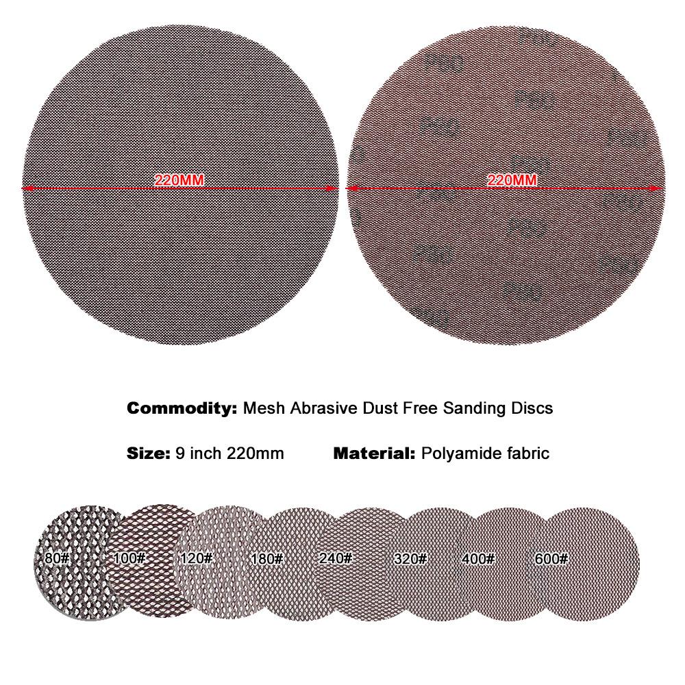 9 Inch Mesh Dust-free Hook & Loop Sanding Discs