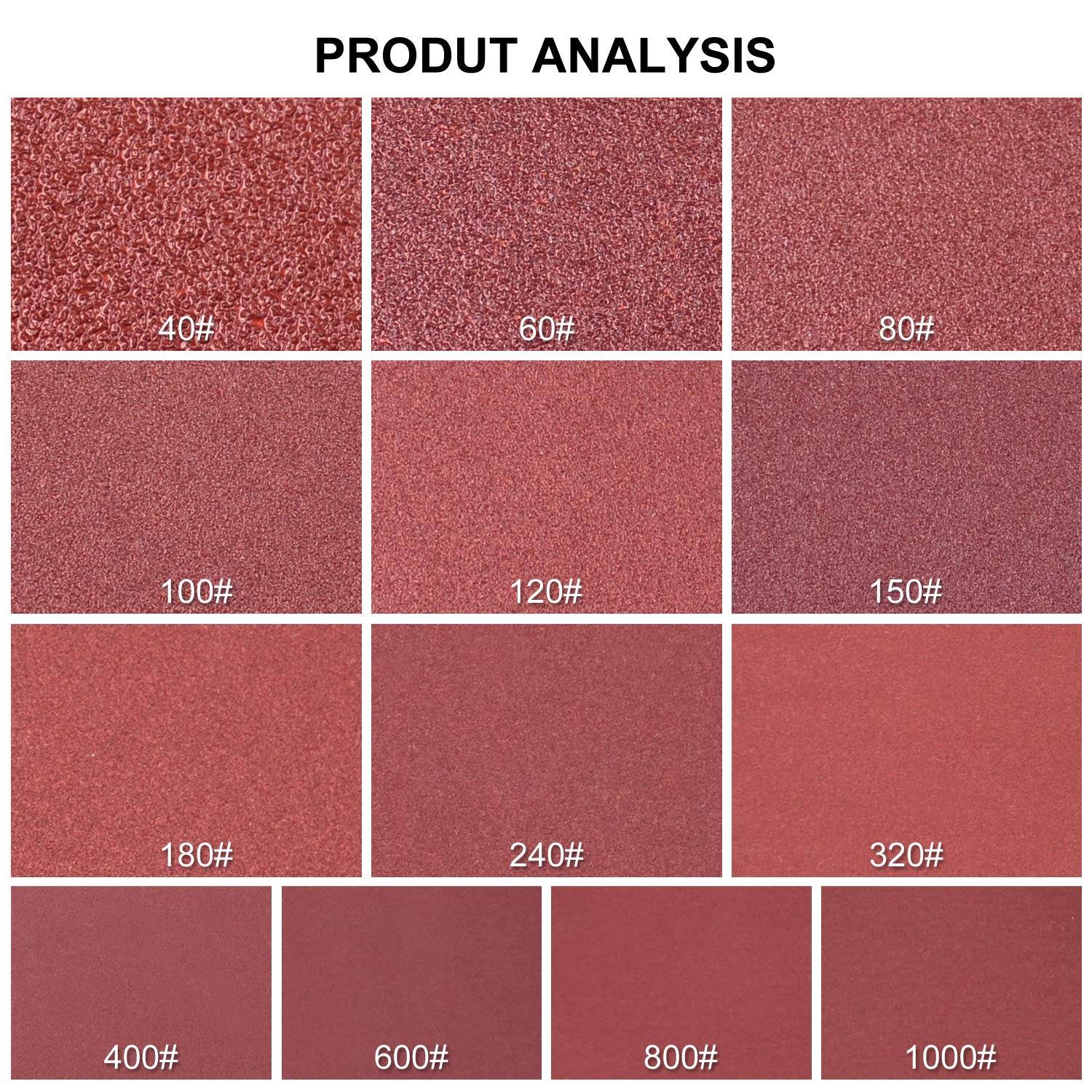 Display of different mesh sizes of red sand