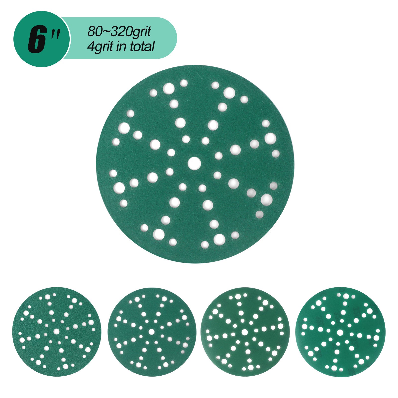 6 inch 49 holes FESTOOL hook and loop green sanding disc