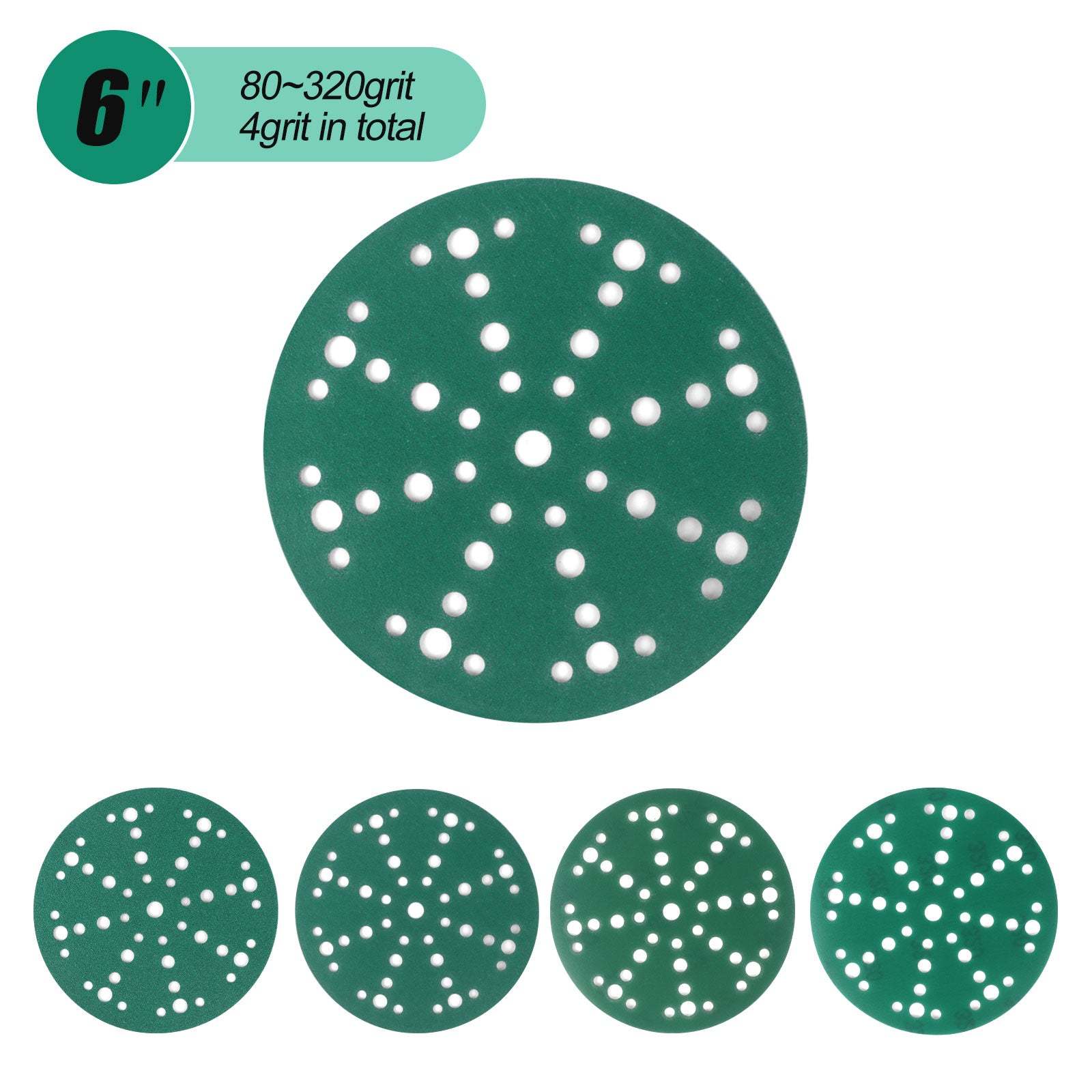 6 inch 49 holes FESTOOL hook and loop green sanding disc
