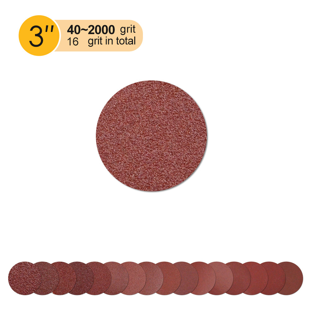 3 Inch Red Alumina Hook & Loop Sanding Discs
