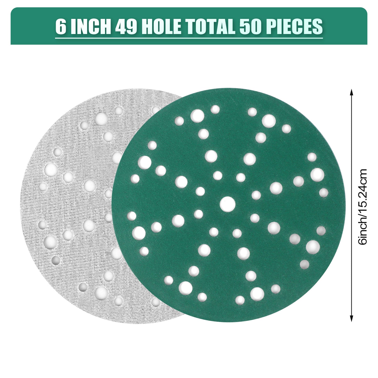 6 inch 49 holes FESTOOL hook and loop green sanding disc