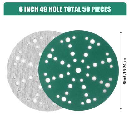 6 inch 49 holes FESTOOL hook and loop green sanding disc