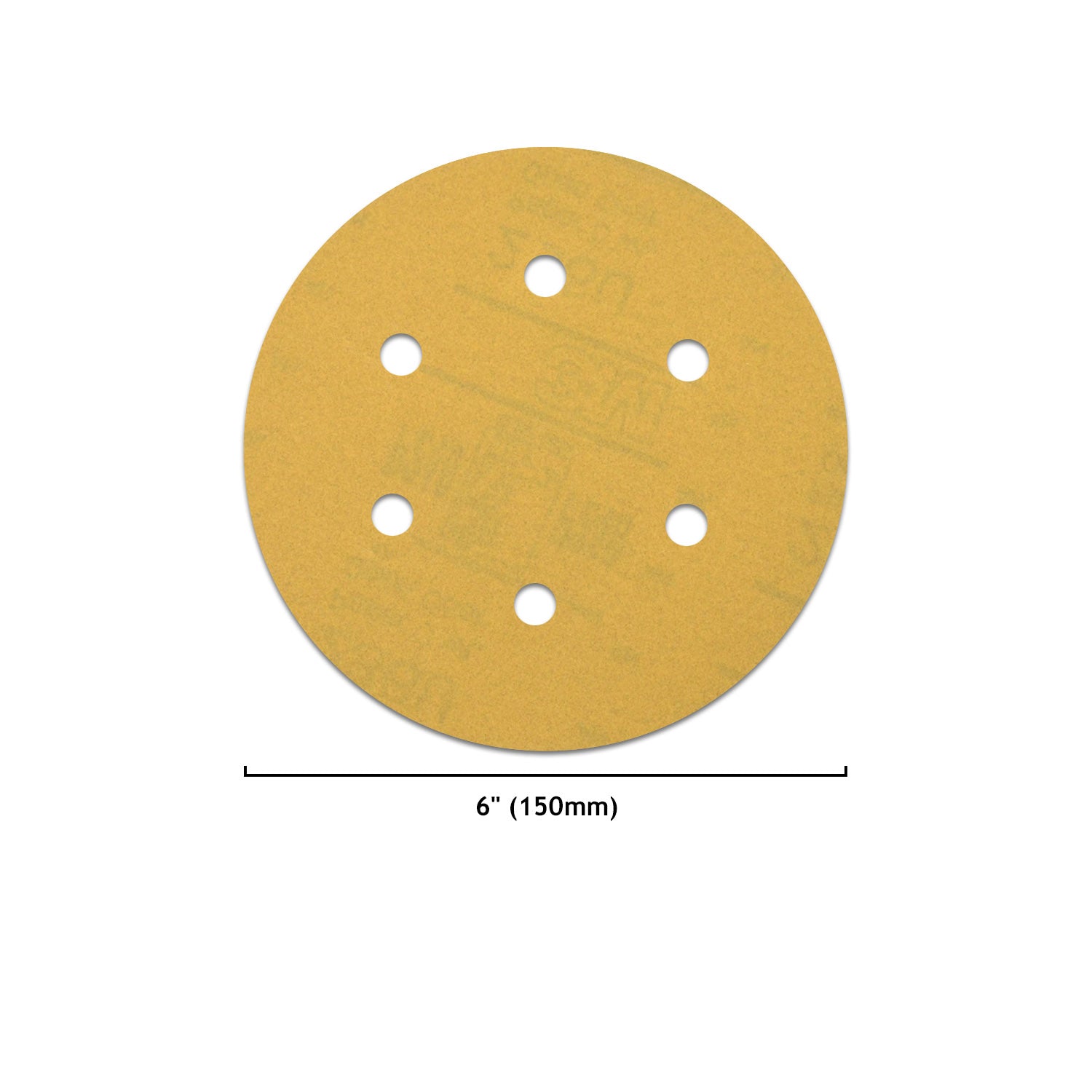 6 inch 6 holes yellow aluminum oxide hook & loop sanding discs