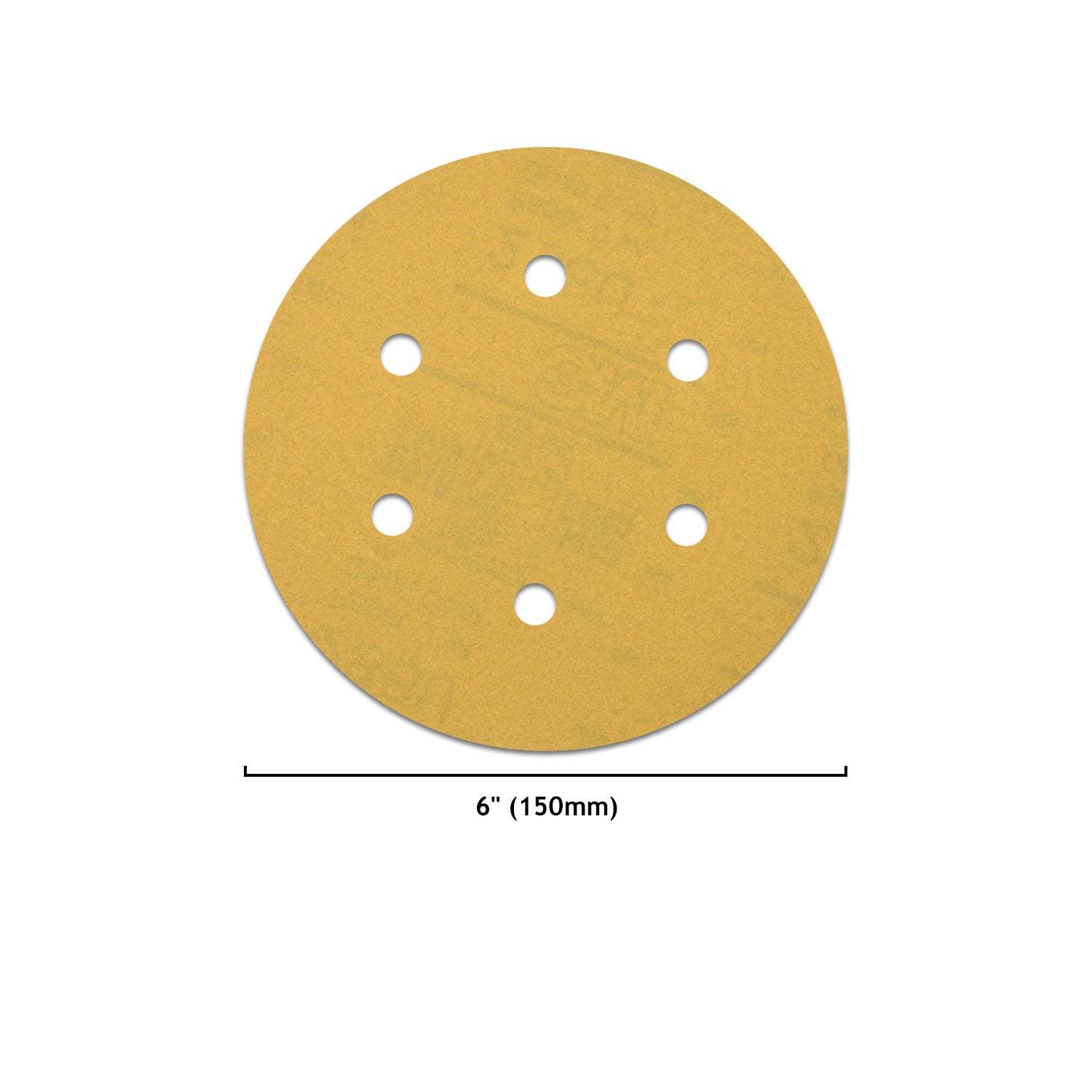 6 inch 6 holes yellow aluminum oxide hook & loop sanding discs