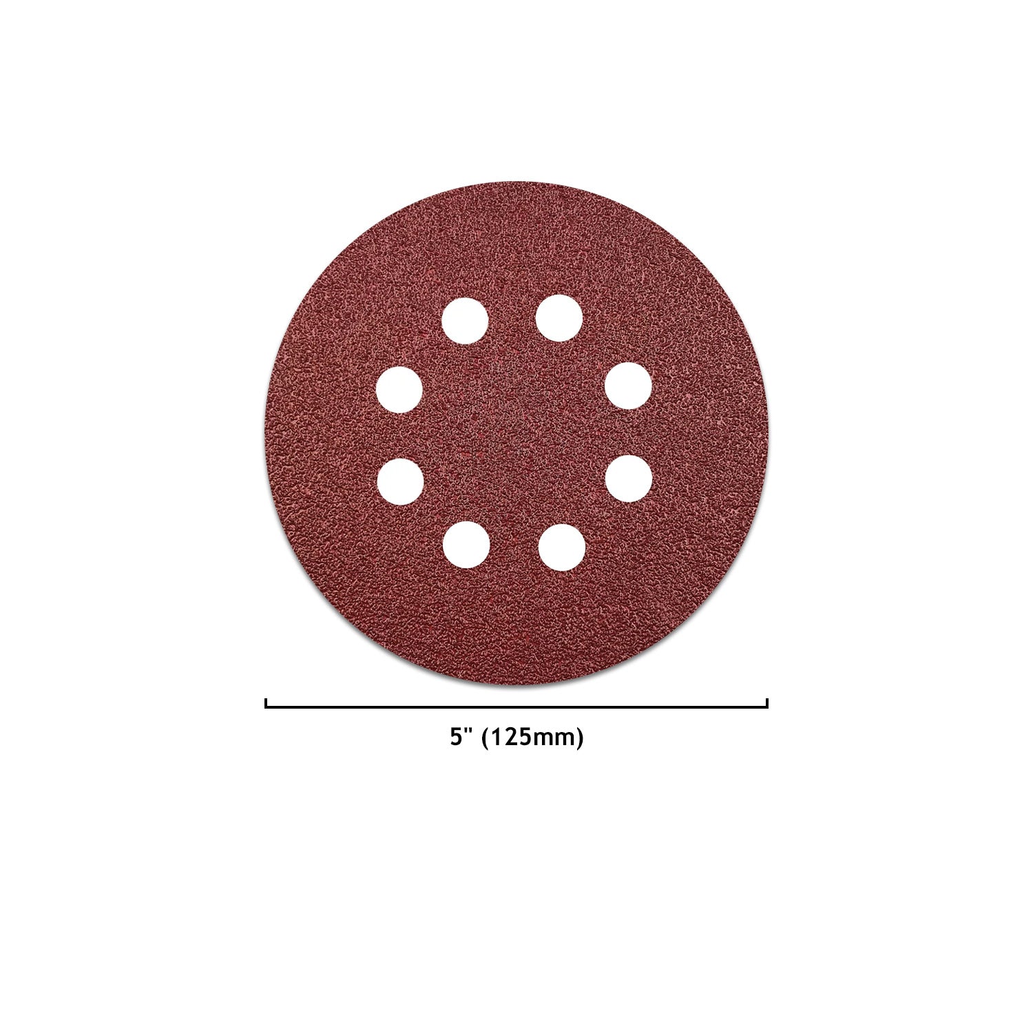 5 Inch 8 Holes Hook and Loop Red Aluminum Oxide Sanding Discs