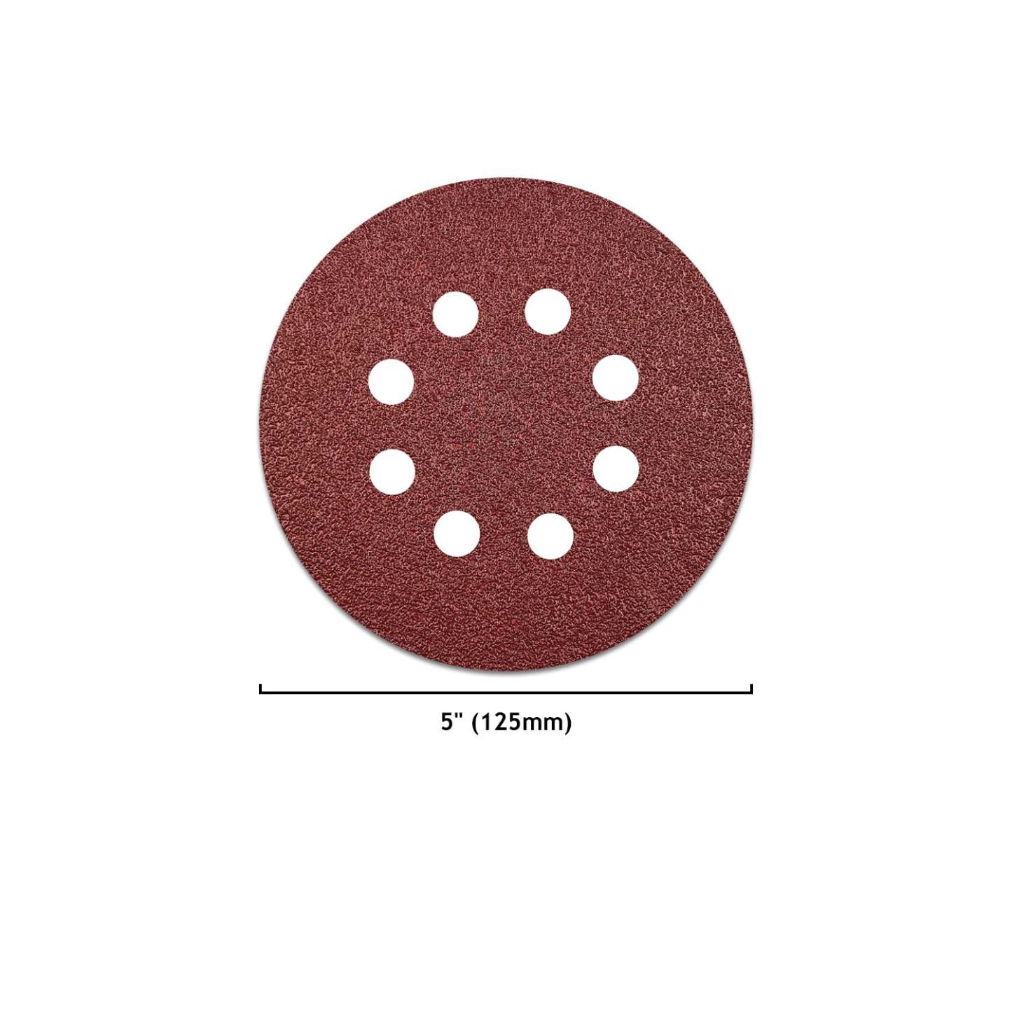 5 Inch 8 Holes Hook and Loop Red Aluminum Oxide Sanding Discs