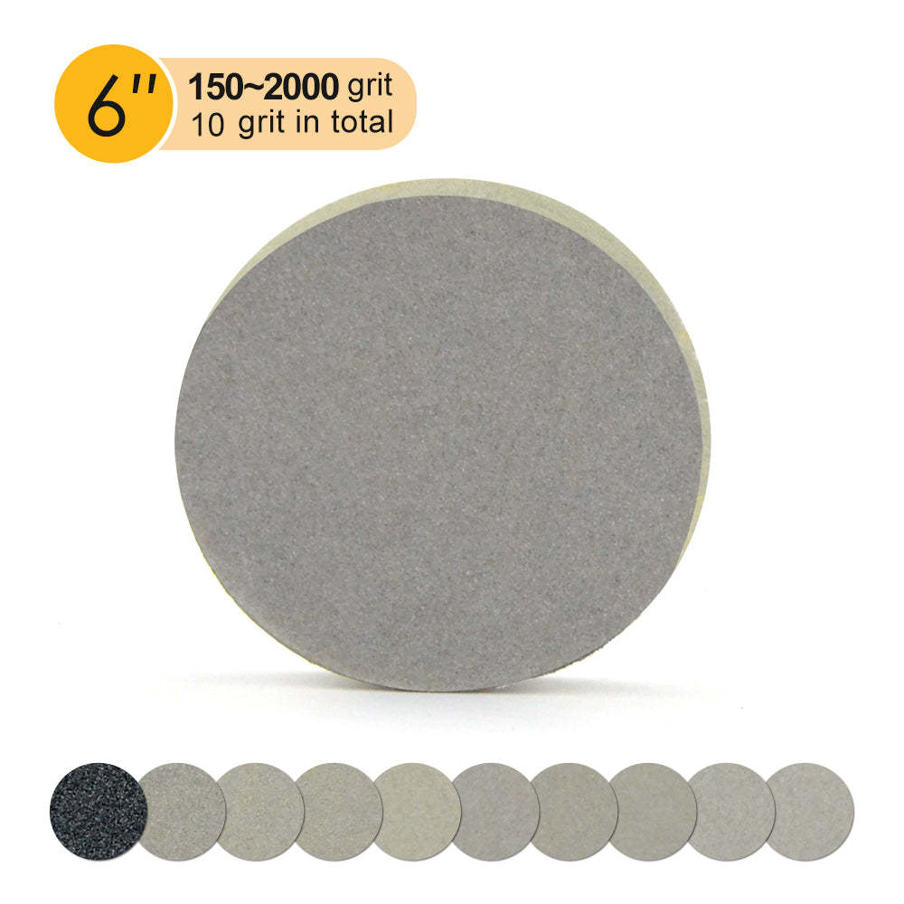 6 inch sponge backed hook & loop sanding discs