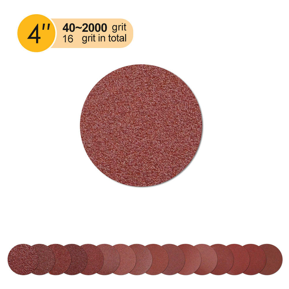 4 inch Red Aluminum Oxide Hook & Loop Sanding Discs