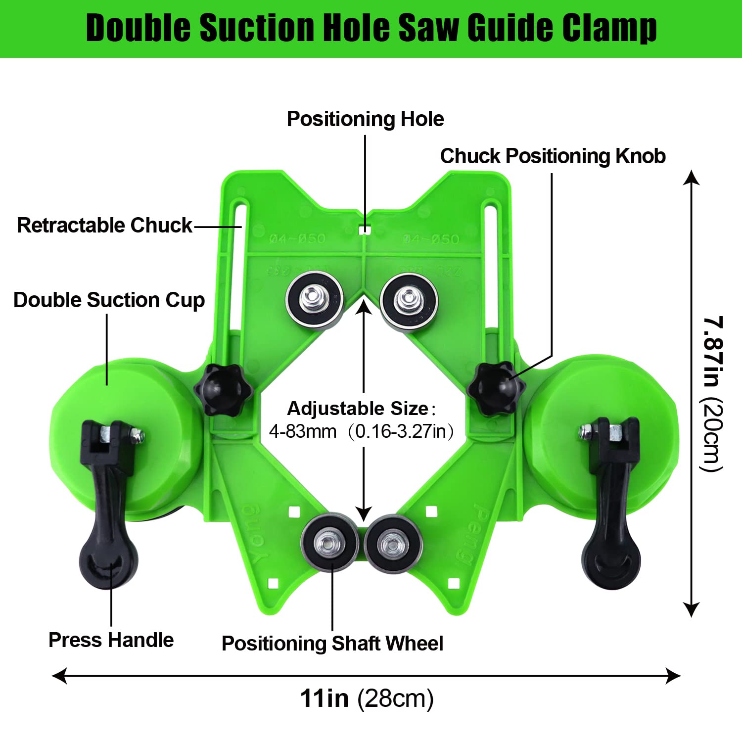 MARSBASE Diamond Hole Saw Kit 17Pcs Tile Drill Bits Sets with Double Suction Cups Guide Jig Fixture