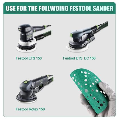 6 inch 49 holes FESTOOL hook and loop green sanding disc