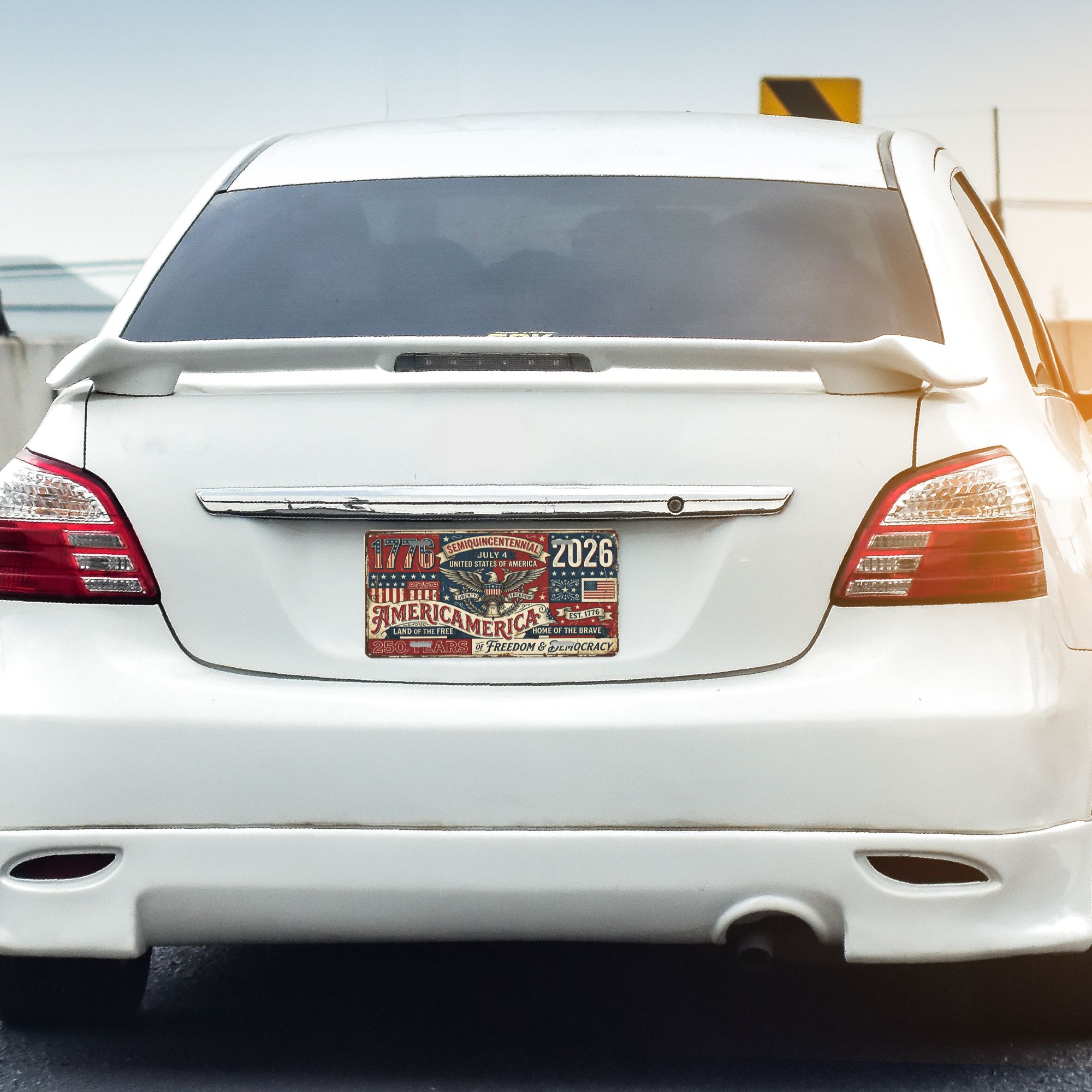 America 250th Anniversary License Plate, 1776-2026 Patriotic Aluminum Vanity Plate