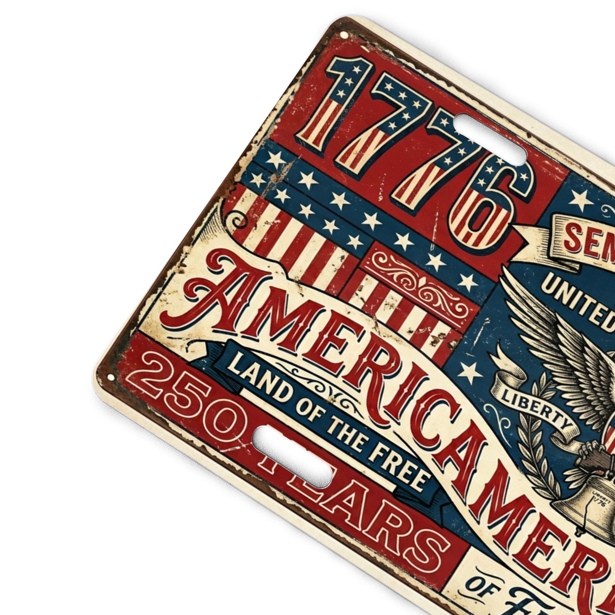 America 250th Anniversary License Plate, 1776-2026 Patriotic Aluminum Vanity Plate
