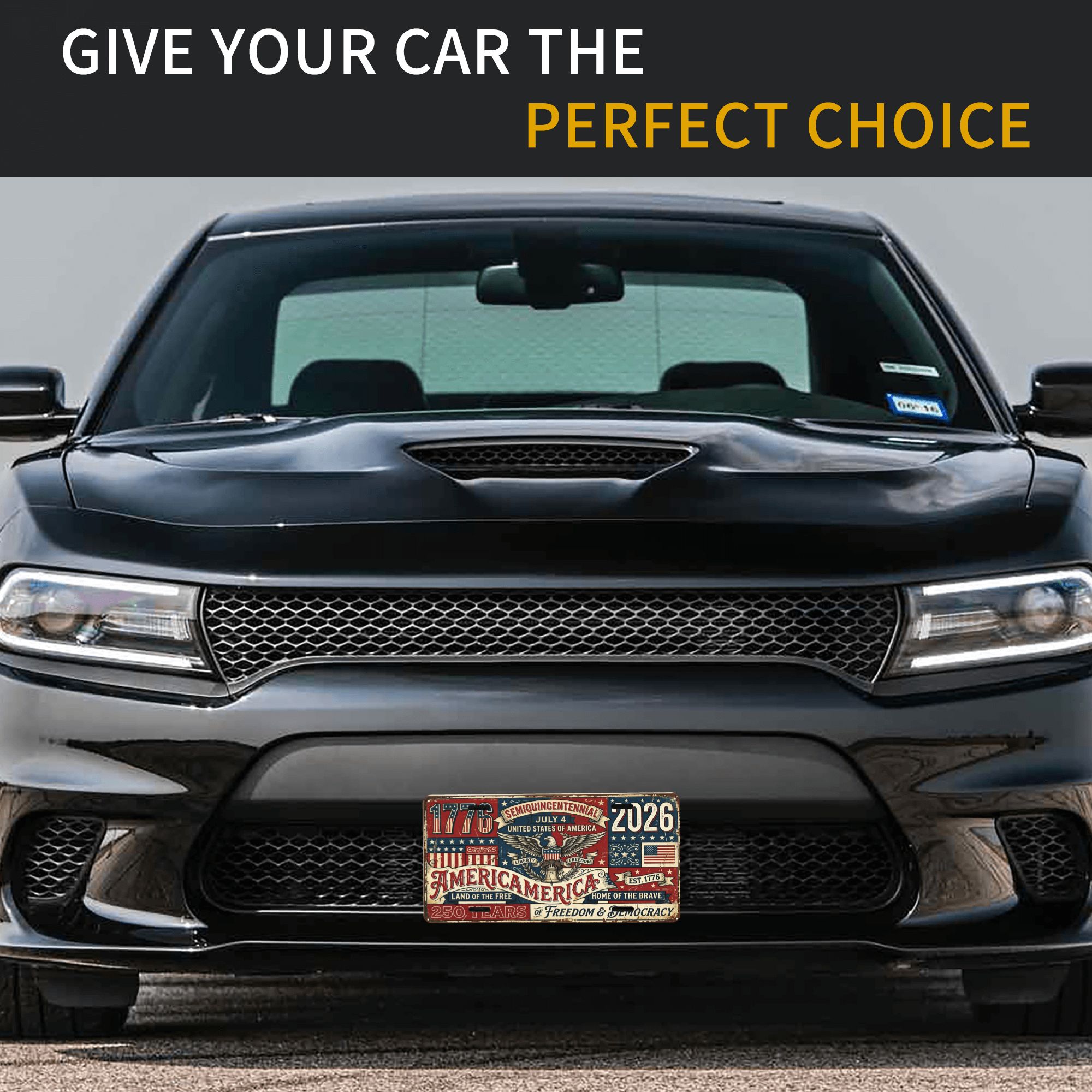 America 250th Anniversary License Plate, 1776-2026 Patriotic Aluminum Vanity Plate