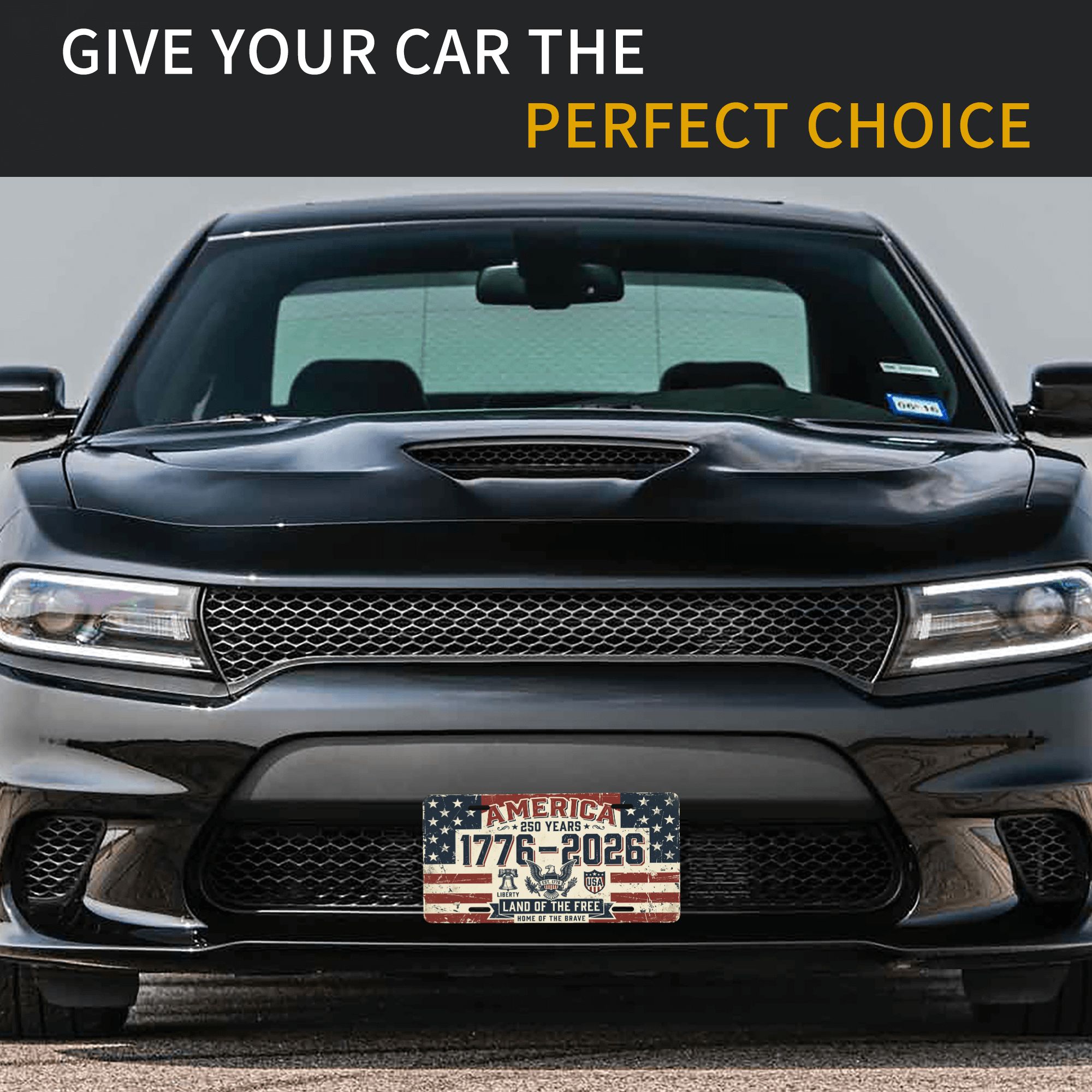 America 250th Anniversary License Plate, 1776-2026 Patriotic Aluminum Vanity Plate