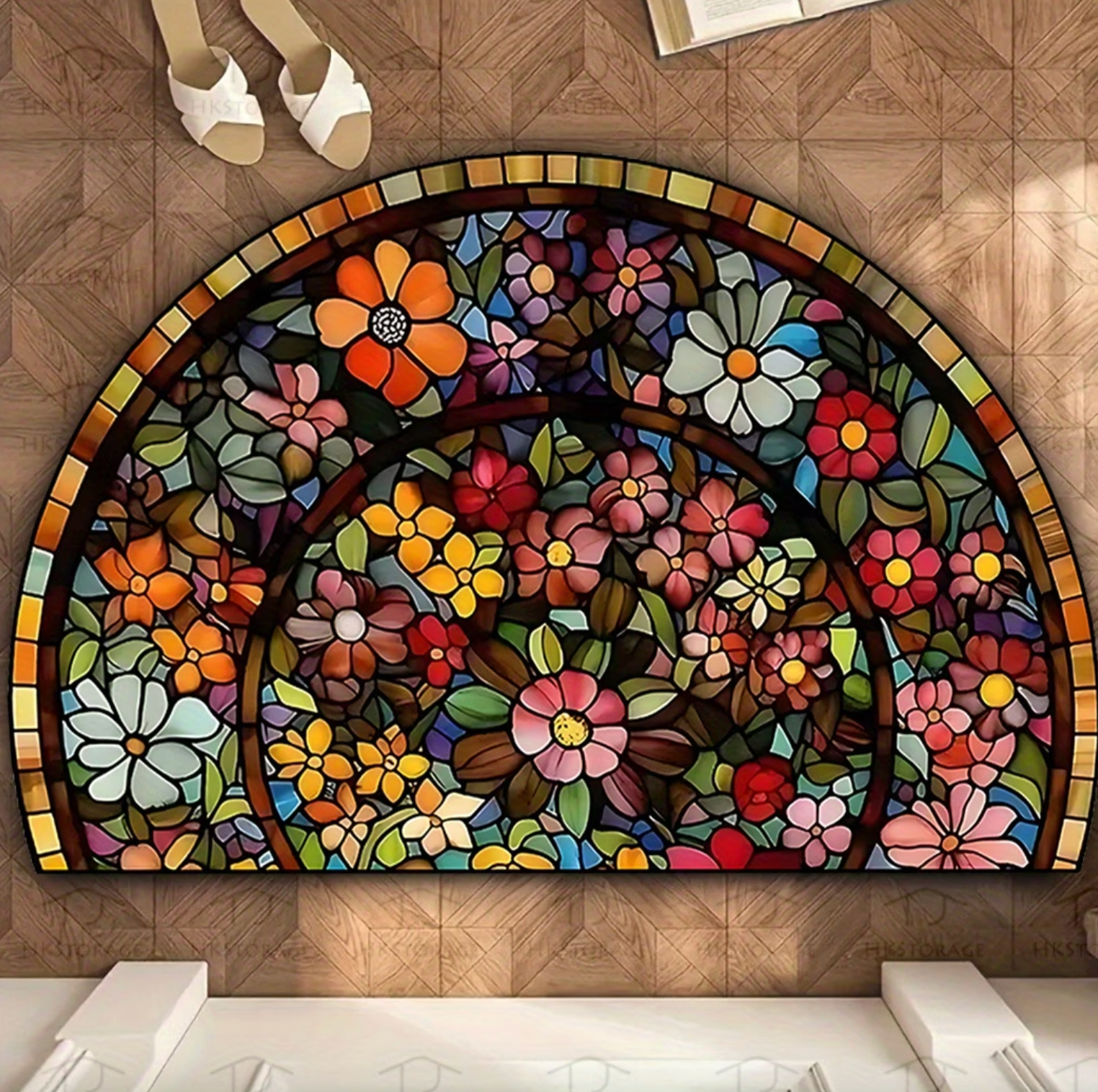 Bloomosaic™ - Stained Glass-Inspired Floral Entry Mat