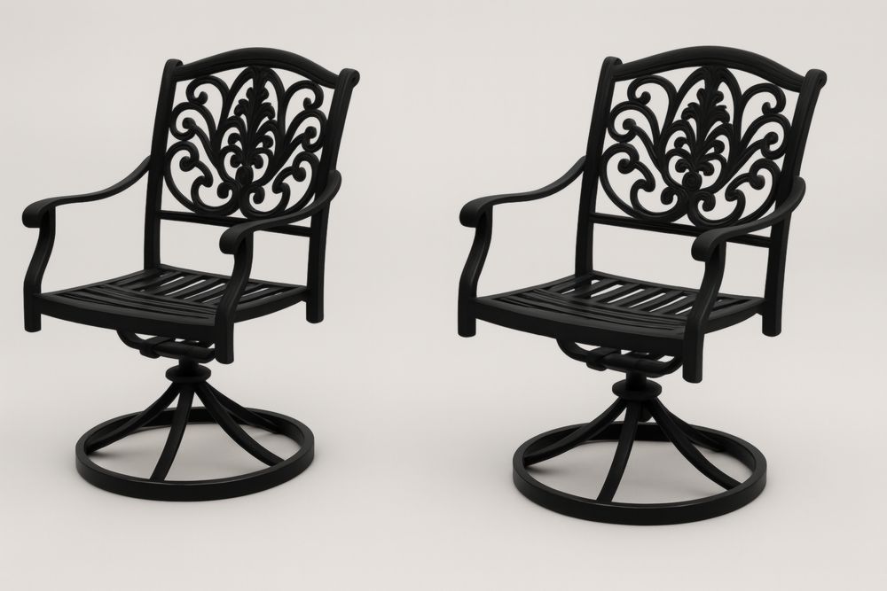 Sedia girevole in Alluminio Verniciato Nero