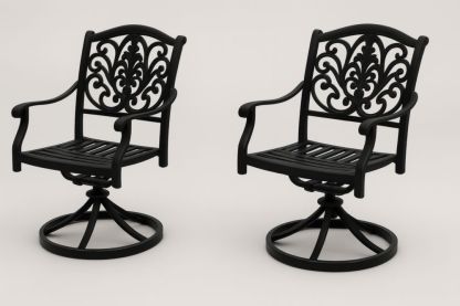 Sedia girevole in Alluminio Verniciato Nero