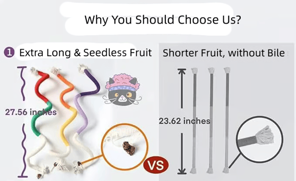 🔥HOT SALE 49% OFF😻3 pack Catnip chew rope toy – Natural, safe dental cleaner for indoor kittens