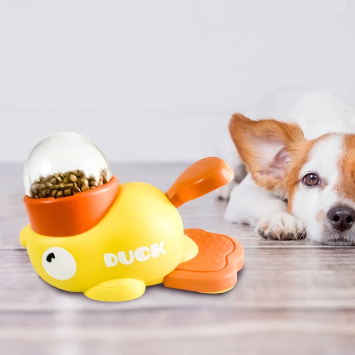 Little Yellow Duck Pet Feeder - Interactive Pecking Fun for Kids!