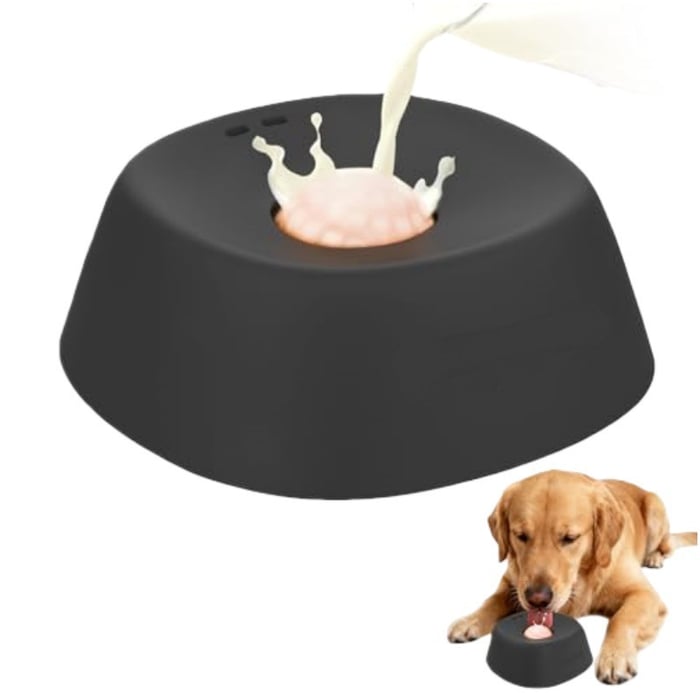 Exclusive Offer💥Slow Feeder Dog Bowls for Liquid Treat, Anti-Slip【Entertained Ball-in】 Bone Broth Dog Lick Bowl